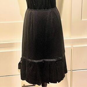 Cachet Black Midi Skirt with Pleated Hem